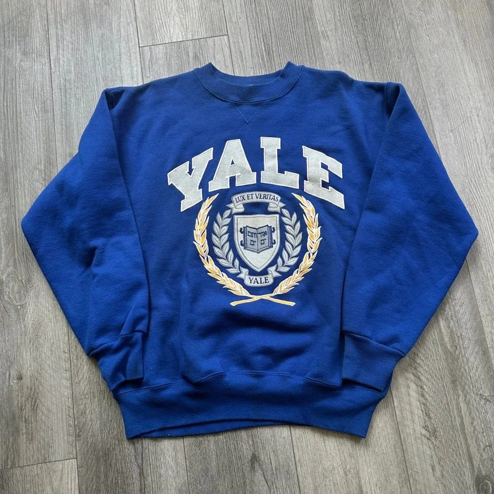Vintage 80s/90s Yale University Champion Crewneck Sweatshirt Blue mens Large